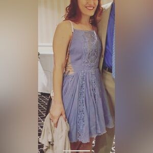 Free People side lace up light purple dress. Size XS